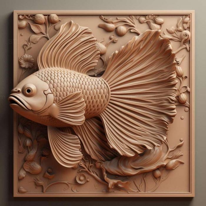 Nature and animals (Betta simplex 3, NATURE_923) 3D models for cnc